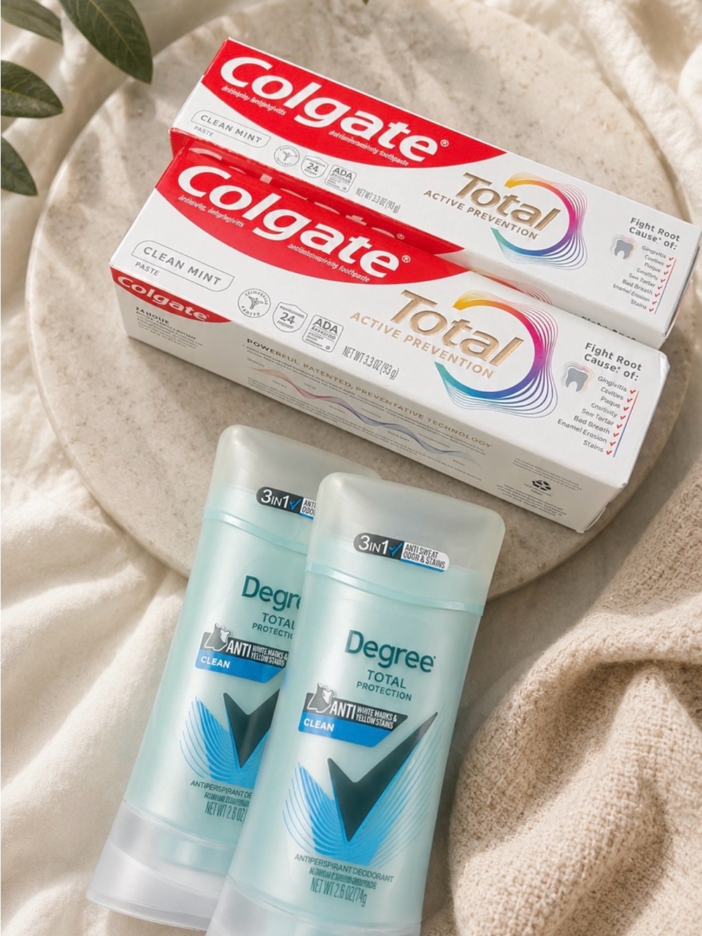 Colgate Total Toothpaste & Degree Antiperspirant Bundle